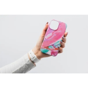 Case for iPhone 15 Forcell F-Protect Mirage compatible with Magsafe Military Drop-Test pink marble - Img 6