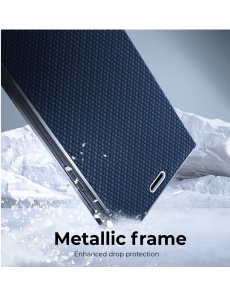 Kалъф тефтер син CARBON WITH FRAME за Samsung A55 за защита на дисплея и гърба