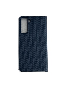Kалъф тефтер син CARBON WITH FRAME за Samsung S21 FE за защита на дисплея и гърба