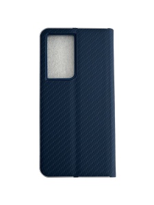 Kалъф тефтер син CARBON WITH FRAME за Samsung S21 Ultra за защита на дисплея и гърба