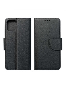 Kалъф тефтер черен FANCY за Motorola G62 с функция стойка за видео