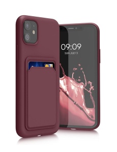 Бургунди гръб Card Case за Samsung A16 със защита от удари и надрасквания