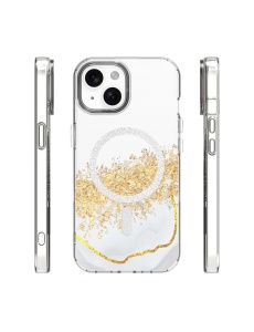 Елегантен "Epoxy Mag Case" гръб в бяло за iPhone 14 - Img 2