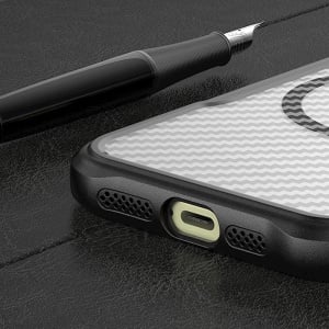 Карбонов калъф Defender Carbon с MagSafe за iPhone 14 със защита от удари и надрасквания