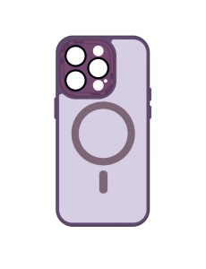 Лилав кейс Mag Safe с предпазно стъкло на камерите за IPHONE 11