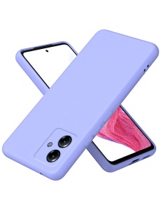 Лилав силиконов гръб POLY с велур отвътре за Motorola MOTO G54
