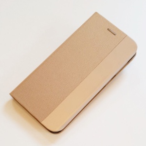 Нежен Златист Калъф Тип Тефтер Sensitive за Samsung A21s с място за карти и банкноти