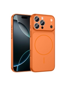 Оранжев гръб със защита на камерите и имитация на iPhone 17 Pro Make 17 за iPhone 16 Pro