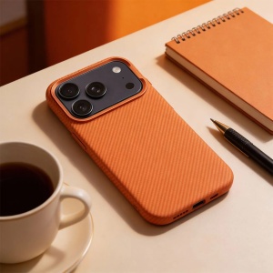 Оранжев Гръб Kevlar Case HC за iPhone 17 Pro - Img 3