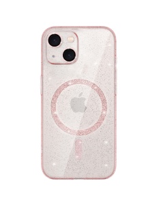 Розов гръб Gliter MagSafe за iPhone 13