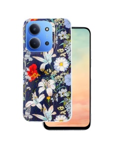 Силиконов гръб с картинка цветя Glow Glam за Xiaomi Redmi 15C