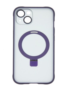 Силиконов лилав гръб Mag Ring Holder лилав за iPhone 13 с прецизни изрязвания за камера и бутони
