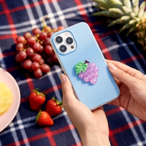 Син Гръб с 3Д Плодова Фигурка Fruit 2in1 за Samsung Galaxy A57 със защита от удари и надрасквания