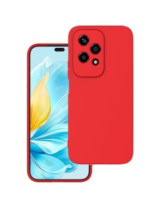 Червен силиконов калъф Poly с велур отвътре за Honor 200 Lite
