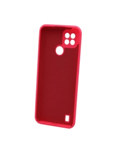 Червен силиконов гръб Poly с велур отвътре за Realme C21Y