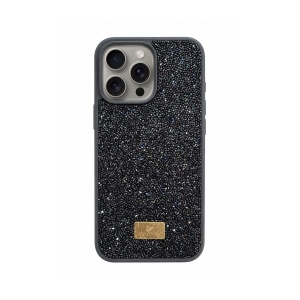 Черен Гръб "Swarovski" камъни за iPhone 16 Pro