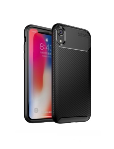 Черен калъф Carbon Auto Focus за IPHONE XR