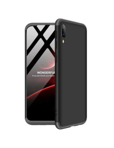 Черен Обгръщащ Пластмасов Гръб от 3 части за Samsung Galaxy A40