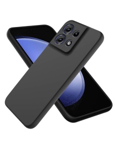 Черен силиконов гръб POLY за Moto G75