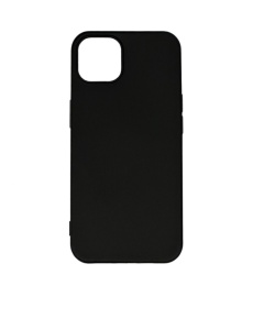 Черен силиконов калъф Poly с велур за IPHONE 14