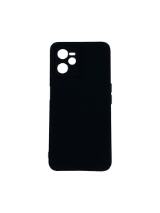 Черен силиконов калъф Poly с велур отвътре за Realme C35