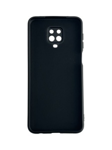 Черен силиконов гръб Poly с велур отвътре за Xiaomi Redmi Note 9S