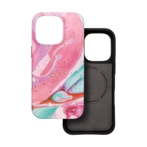 Case for iPhone 15 Forcell F-Protect Mirage compatible with Magsafe Military Drop-Test pink marble - Img 3