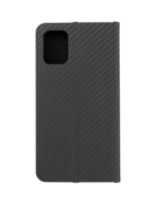Kалъф тефтер черен CARBON WITH FRAME за Samsung A71 с място за карти и банкноти