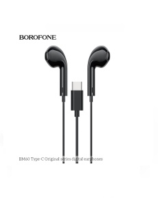 Жични слушалки Borofone BM60 TYPE C Черни за бърз пренос на данни