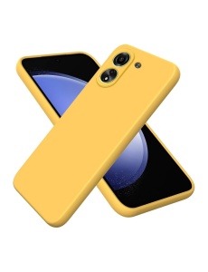 Жълт силиконов калъф Poly с велур отвътре за Xiaomi Redmi 13C