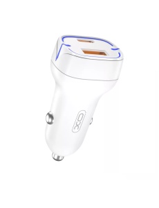 Зарядно за автомобил 12V XO CC37 20W USB A USB C 3A със здрава оплетка
