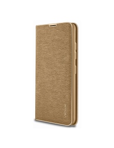 Златен калъф тип тефтер за телефон Frame Woman за Samsung A21s
