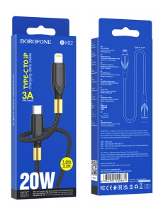 Кабел Borofone BX92 TYPE C TO LIGHTNING PD 20W с дължина 1 метър