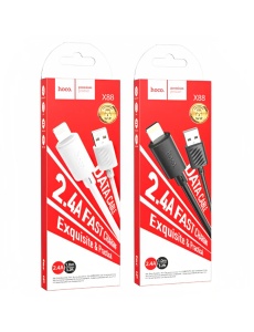 Кабел HOCO Premium X88 TYPE C to Lightning БЯЛ ЧЕРЕН