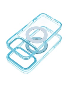 Кейс Frame Circle Stand за iPhone 18 Pro Max, съвместим с MagSafe – светло син - Img 2