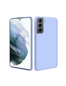Нежен небесно син гръб за телефон с велур Poly за Samsung S21 FE