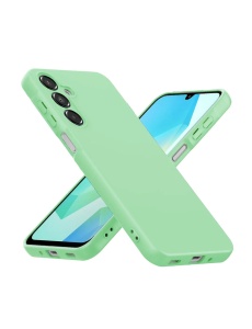 Нежен светло зелен калъф за телефон с велур Poly за Samsung A13 5G