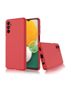Нежен Червен гръб за телефон с велур Poly за Samsung A13 5G