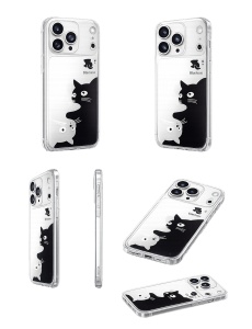 Прозрачен гръб с принт на котки Ultra Trendy Cat Case за iPhone 17 Pro - Img 2
