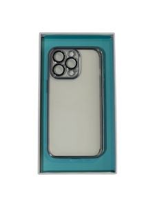 Прозрачен калъф JOYROOM със стъклено покритие на камерата и синя рамка за IPHONE 12 Pro със защита от удари и надрасквания
