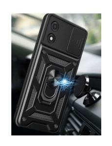 Противоударен черен гръб Camera Cover за Motorola Moto E13