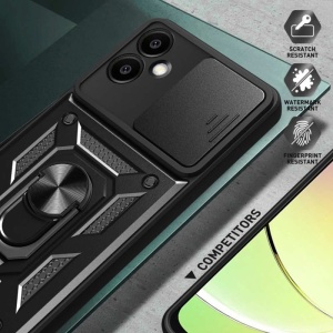 Противоударен черен гръб Camera Cover за Samsung Galaxy S25 Edge