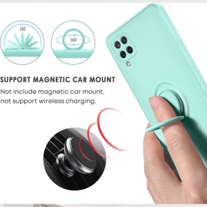 Светло Зелен Гръб Ring Silicone Venus за Samsung A12 със защита от удари и надрасквания