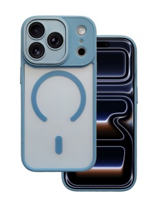 Светло Син Mag Safe с предпазно стъкло на камерата за iPhone 17 Pro