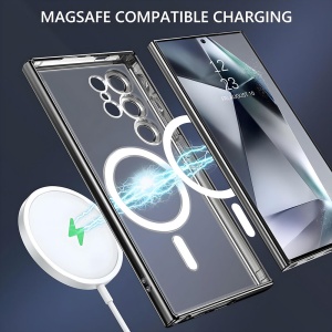 Сив калъф Electro Mag с предпазни стъклени протектори на камерите и функция за бързо за Samsung S24 Ultraя – изглед 3