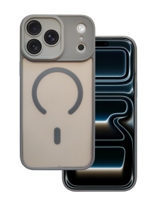 Сив Mag Safe с предпазно стъкло на камерата за iPhone 17 Pro