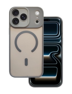Сив Mag Safe с предпазно стъкло на камерата за iPhone 18 Pro Max