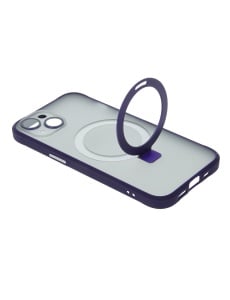 Силиконов лилав кейс Mag Ring Holder лилав за iPhone 15 със защита от удари и надрасквания