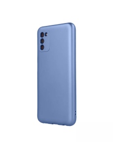 Син Силиконов калъф с Металически Ефект Metallic Silicone за Samsung A03s