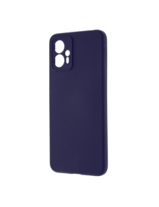 Тъмно син силиконов кейс Poly с велур отвътре за Motorola G13 G23